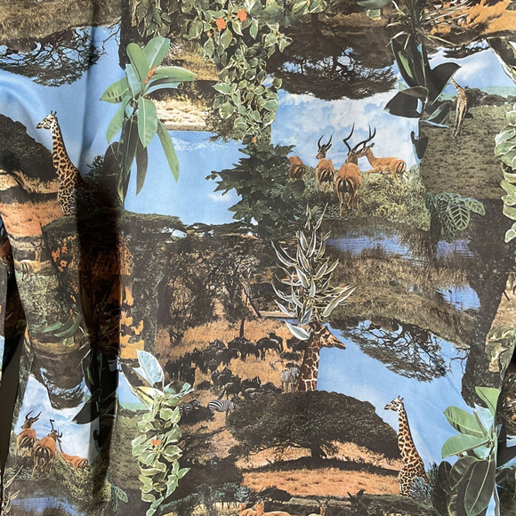 Vtg 70s Club Dagger Collar Disco Mens LG Silky Polyester Wild Animal Photo Pics - Picture 6 of 8